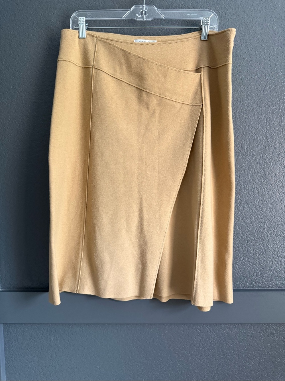 MARGARET O’LEARY • Camel Wrap-Style Women's Skirt wool size Large